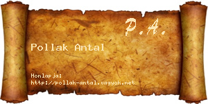 Pollak Antal névjegykártya